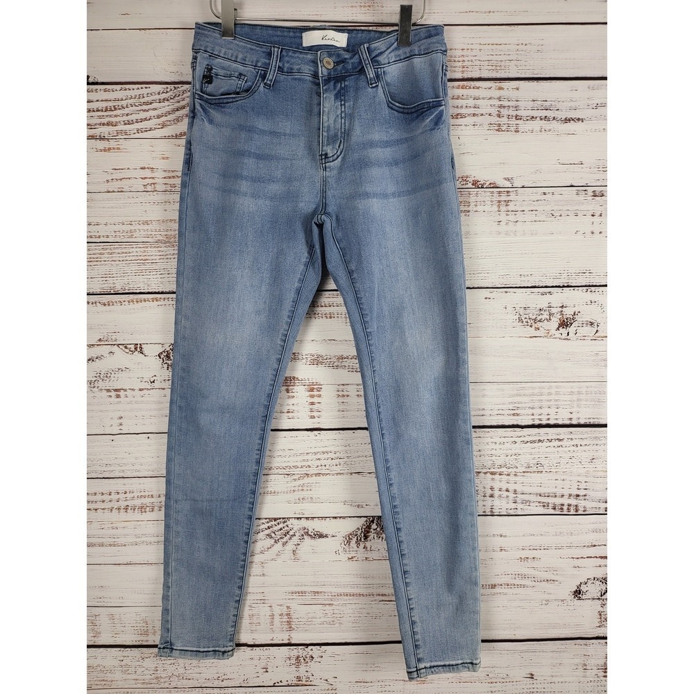 Kancan Jeans 7 Womens/Juniors Skinny Leg Light Wash Mid Rise Denim